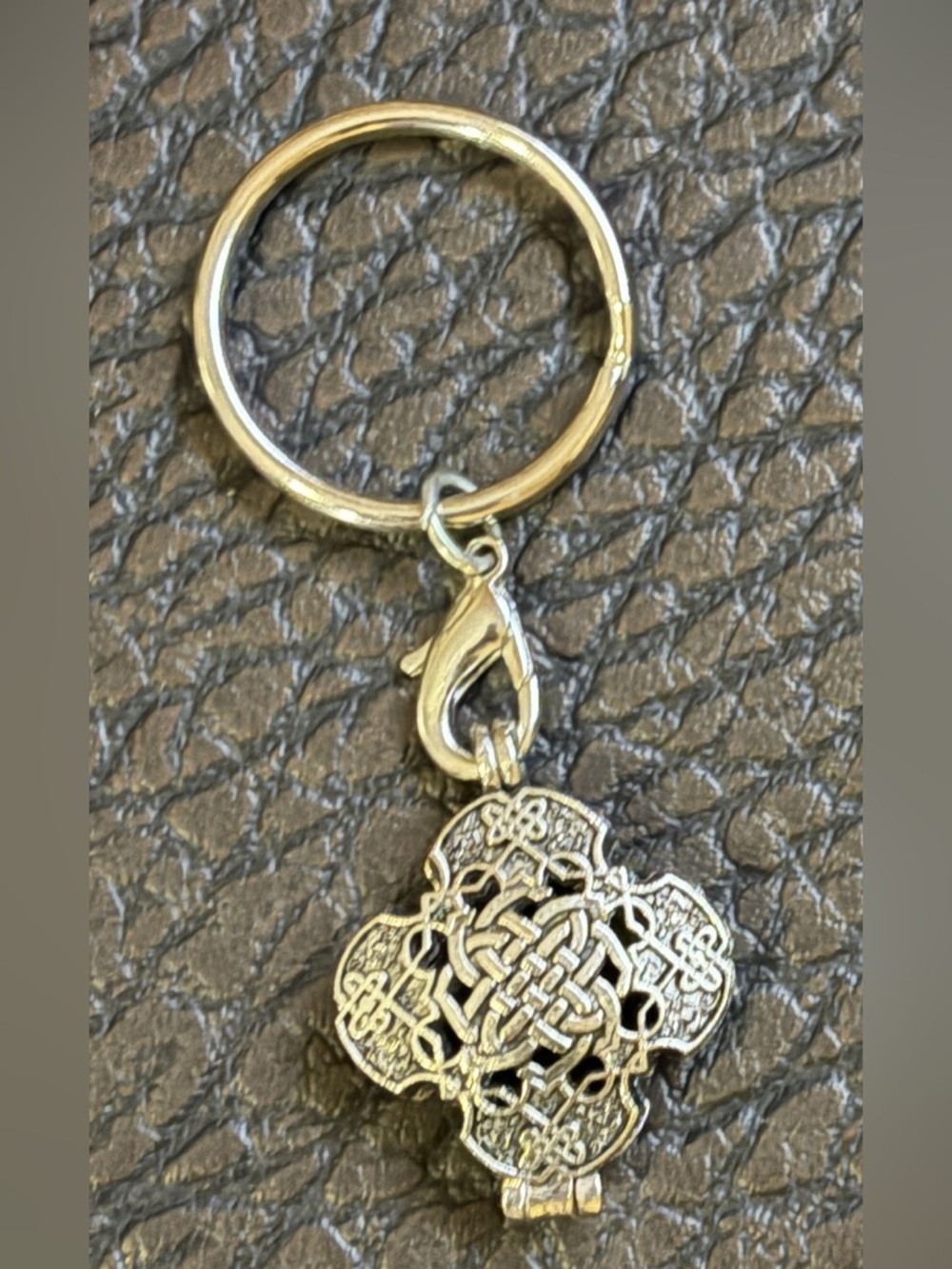 Celtic Knot Silver-Tone Keychain with Lobster Clasp - Picture 2 of 2